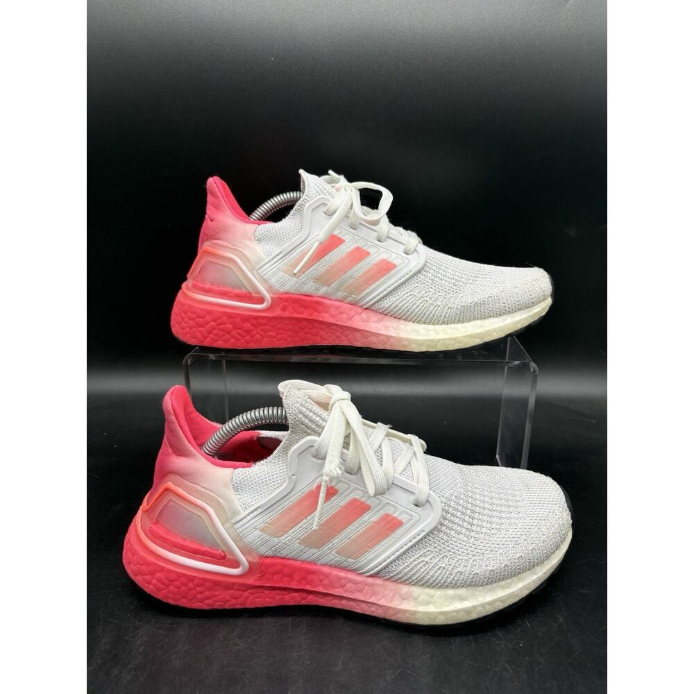 Adidas UltraBoost 20 Womens Size 6 White Pink Athletic Running Shoes Sneakers
